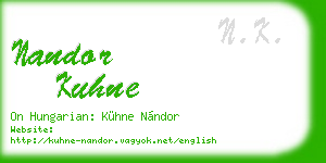 nandor kuhne business card